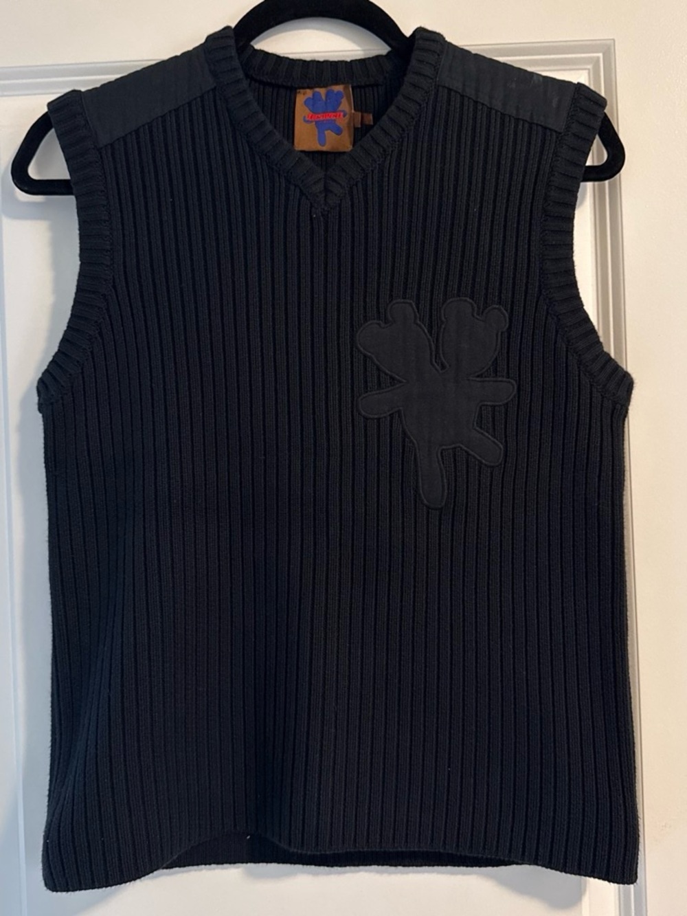 Marc Jacobs Black Ribbed V-Neck Sweater Vest